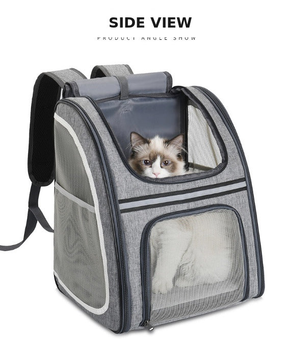 Cat Backpack Carrier Large Pet Backpack For Small Dog Medium Cat Puppy Kitten Bunny Up To 13lbs, Ventilated Mesh Dog Collapsible Travel Backpack For Hiking Walking Outdoor