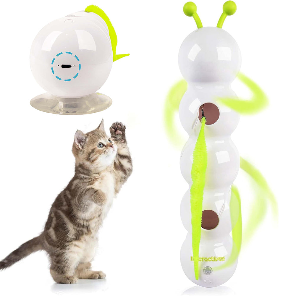 Smart Interactive Cat Toy  With Moving Tail Motion Activated Rechargeable