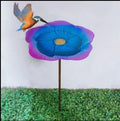 Ground Metal Flower With Sheep Hook Bird Feeder