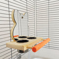 Parrot Puzzle Bird Toy Grinding Claw Stand Stainless Steel Food Cup Mirror
