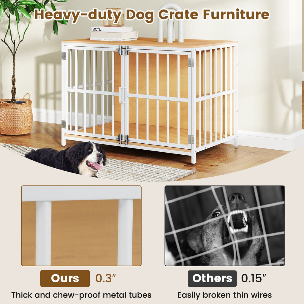 40 Inch Dog Crate Furniture Dog Kennel with Dual Lockable Double Doors