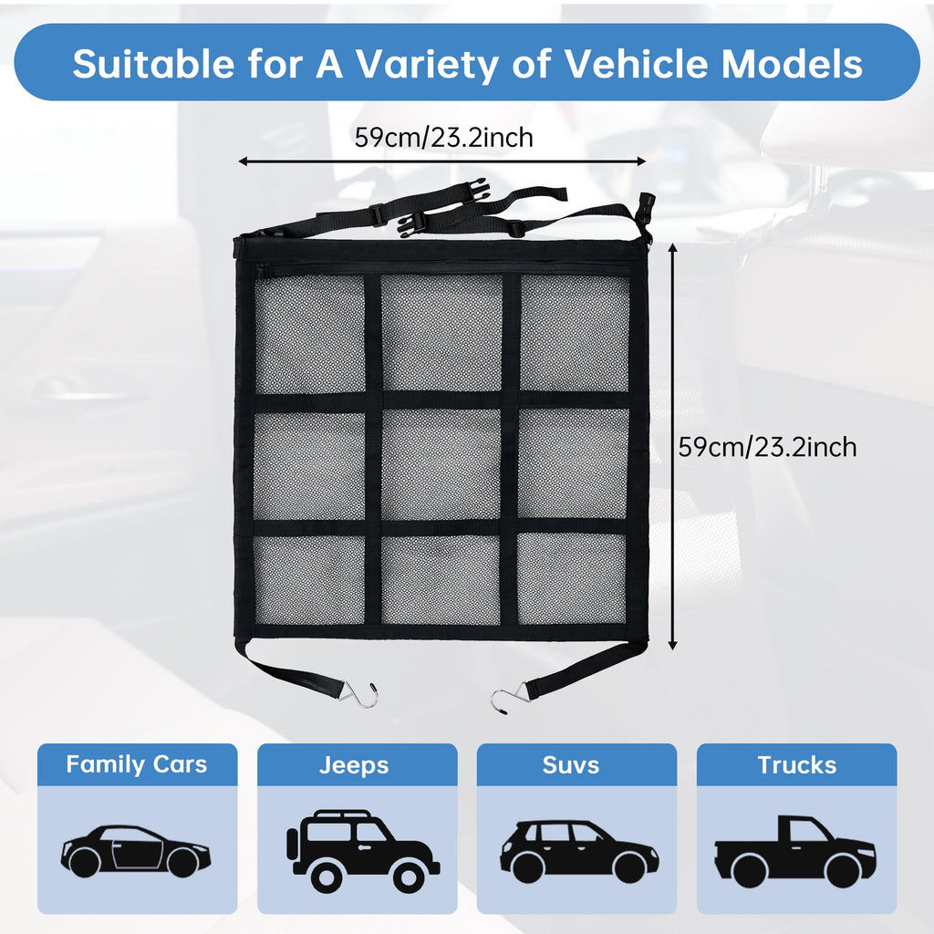 Dog Car Barrier For Sedans SUVs Trucks, Double-Layer Mesh, Easy Install