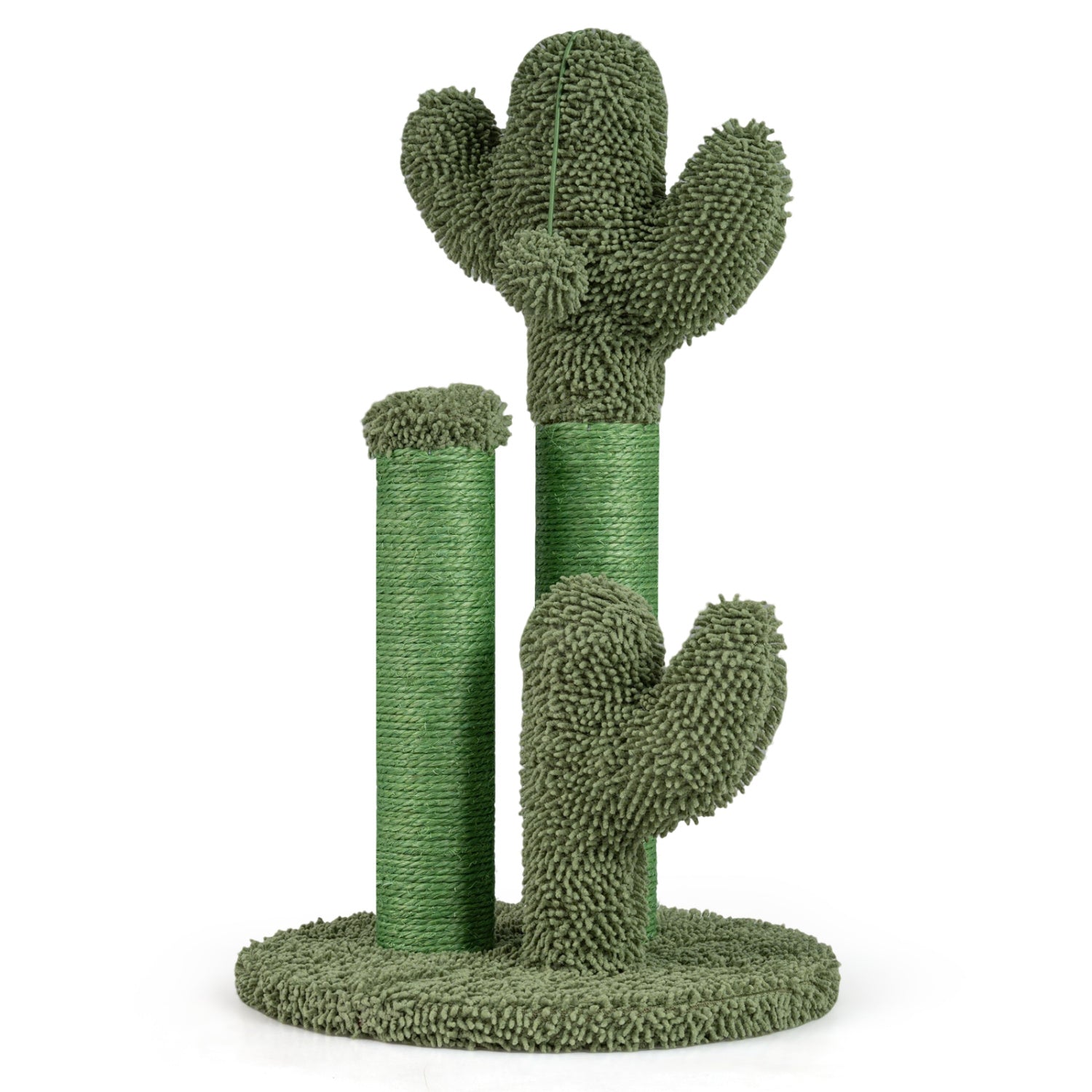 22 Inch Cactus Cat Scratching Post with Natural Sisal Rope-Green