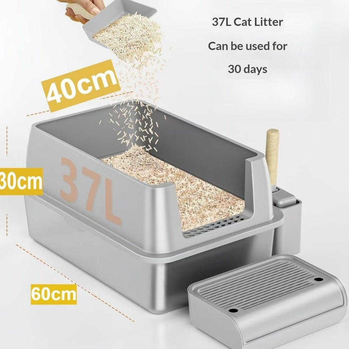 Removable-smell Stainless Steel Cat Litter Box