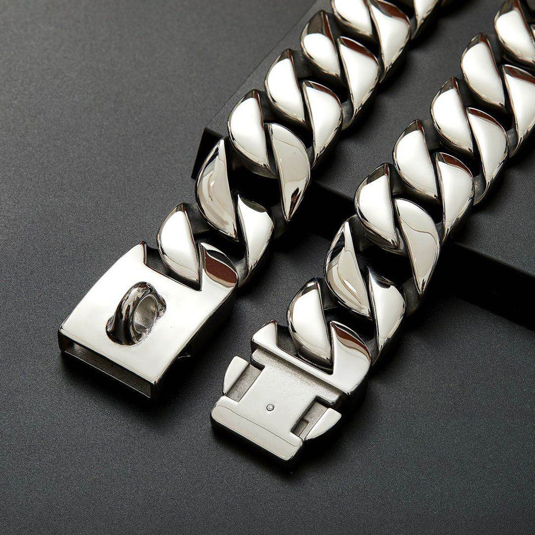32mm-thick Stainless Steel Pet Dog Necklace Collar