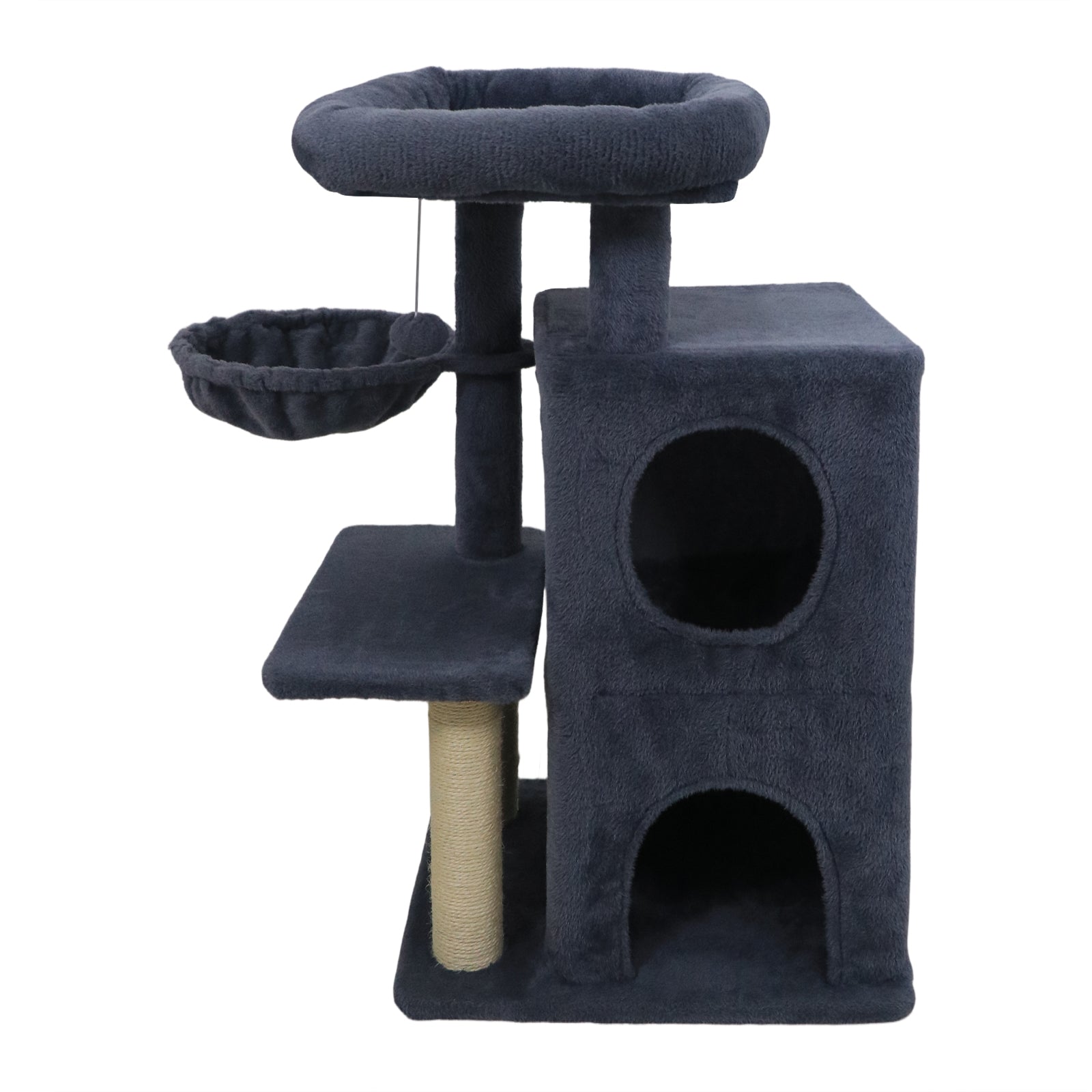 33.5 Inch Cute Kitten Tower with 2-Tier Condo and Padded Top Perch