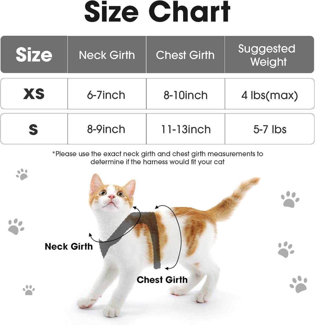 Escape Proof Cat Harness and Leash Set Reflective Adjustable Vest