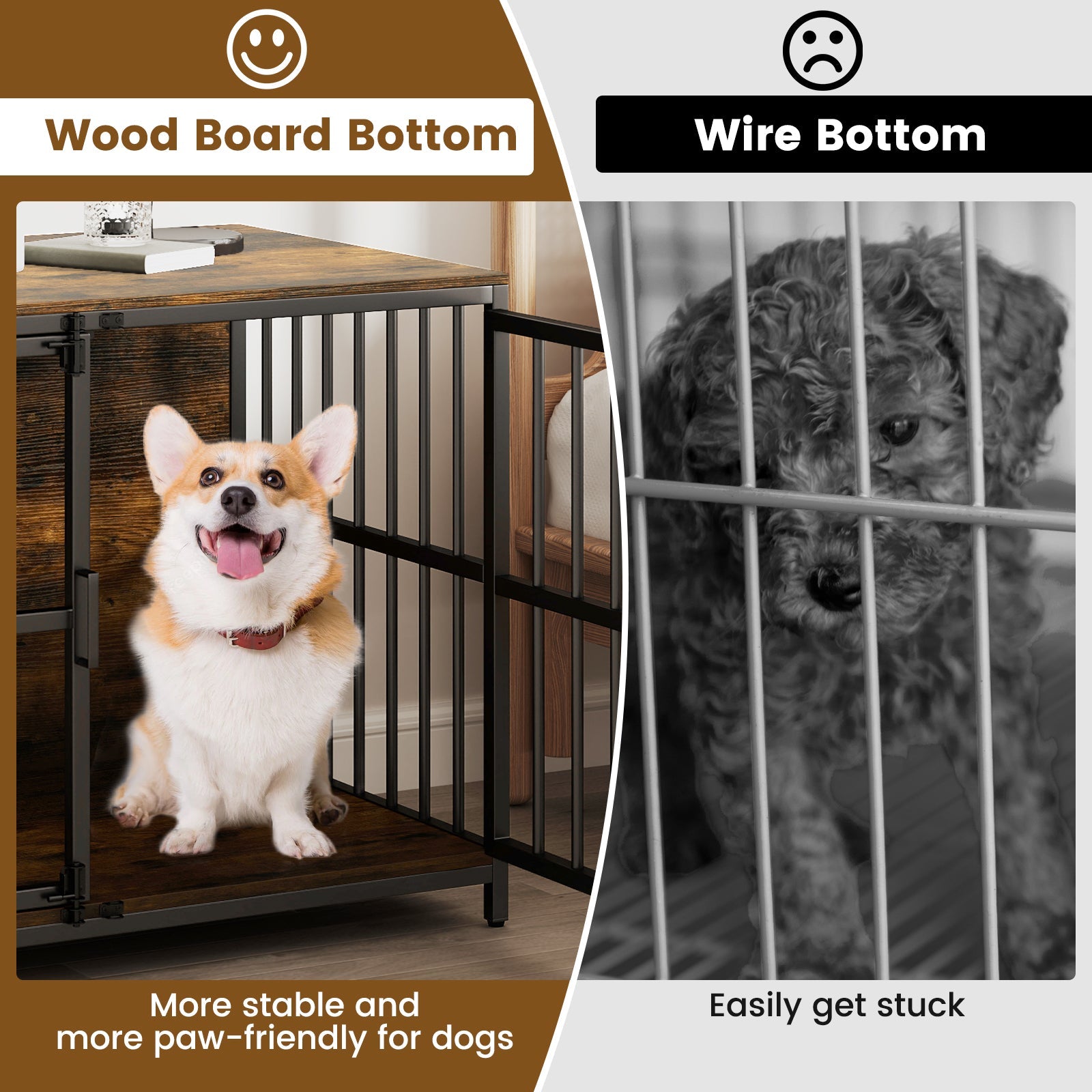 40 Inch Dog Crate Furniture Dog Kennel with Dual Lockable Double Doors