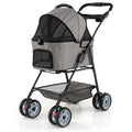 3 in 1 Pet Stroller with Removable Carrier up to 33 lbs-Gray