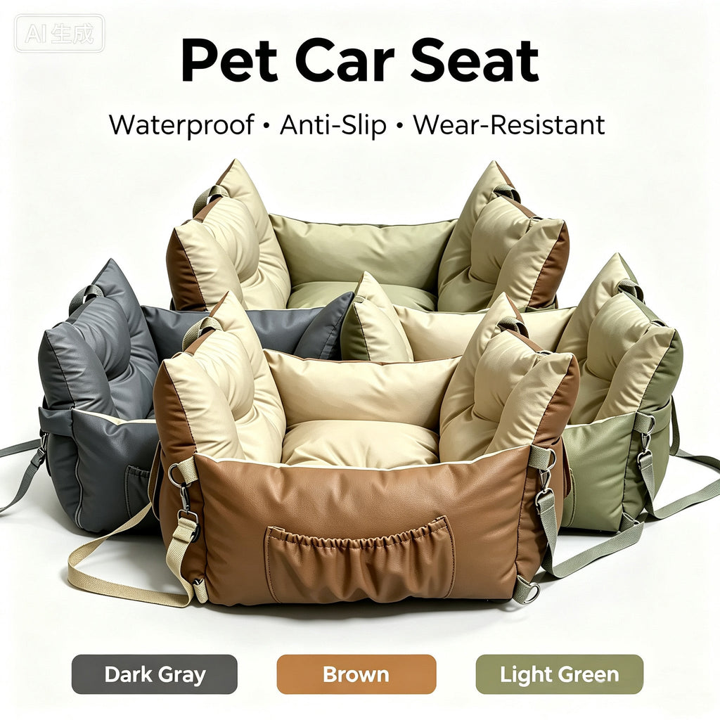 Waterproof Dog Car Seat Bed 2 In 1 Convertible Pet Travel Carrier Safety Booster Seat With Storage Pocket Washable Anti Slip Puppy Car Bed For Small Medium Dogs Reversible 2 Sided Design