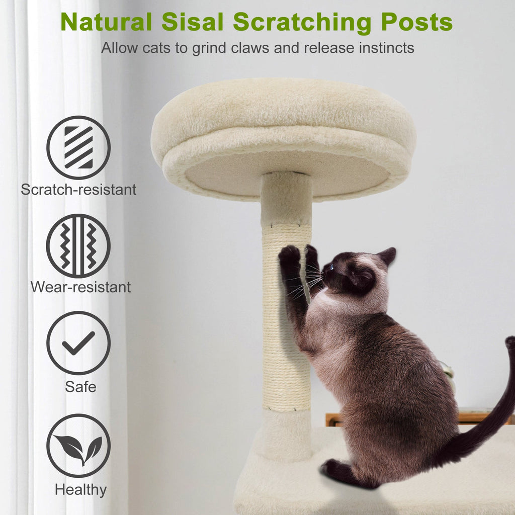 48 Inches Tall Cat Tree Multi-Level Kitten Tower with Large Condo Padded Top Perch