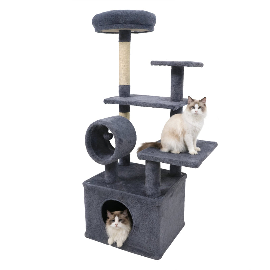48 Inches Tall Cat Tree Multi-Level Kitten Tower with Large Condo Padded Top Perch