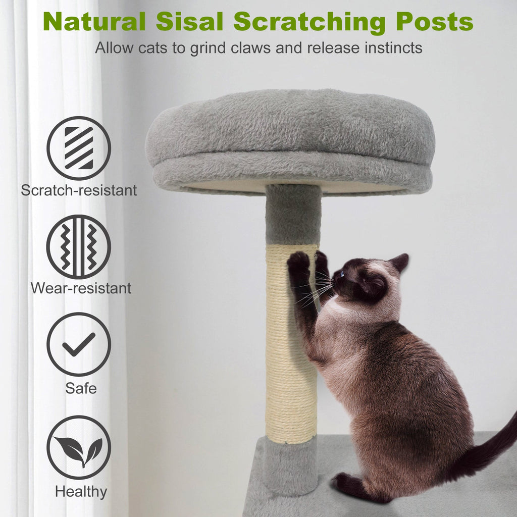 48 Inches Tall Cat Tree Multi-Level Kitten Tower with Large Condo Padded Top Perch