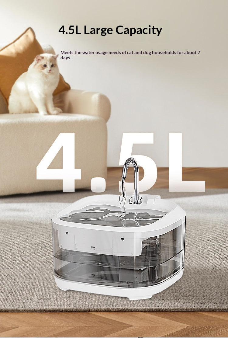 Large Capacity Fully Transparent Automatic Circulating Filtered Pet Water Fountain