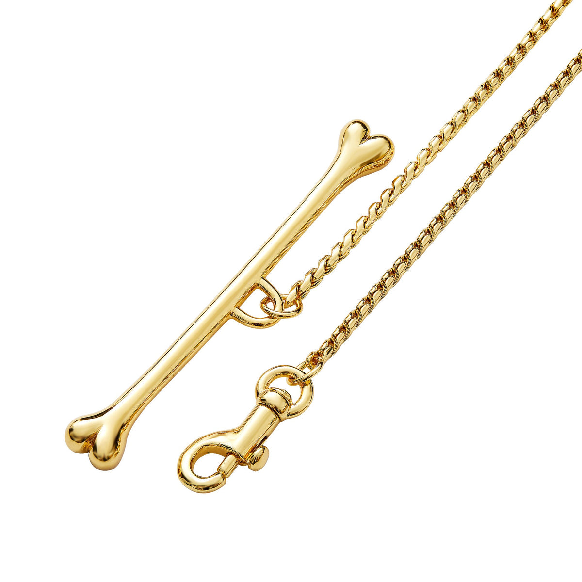Stainless Steel Leash Pet Supplies Outdoor Dog Walking Metal Bone Shaped Handle Traction Chain