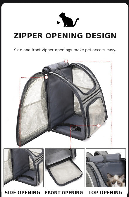 Cat Backpack Carrier Large Pet Backpack For Small Dog Medium Cat Puppy Kitten Bunny Up To 13lbs, Ventilated Mesh Dog Collapsible Travel Backpack For Hiking Walking Outdoor