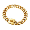 Stainless Steel Gold And Silver Buckle Pet Dog Necklace Collar
