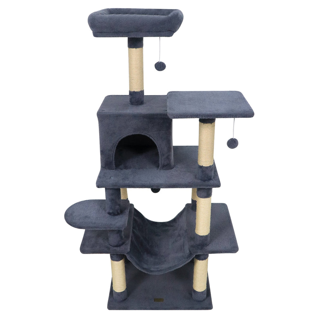 58" Multi-Level Cat Tree Soft Plush Cat Tower with Padded Top Perch