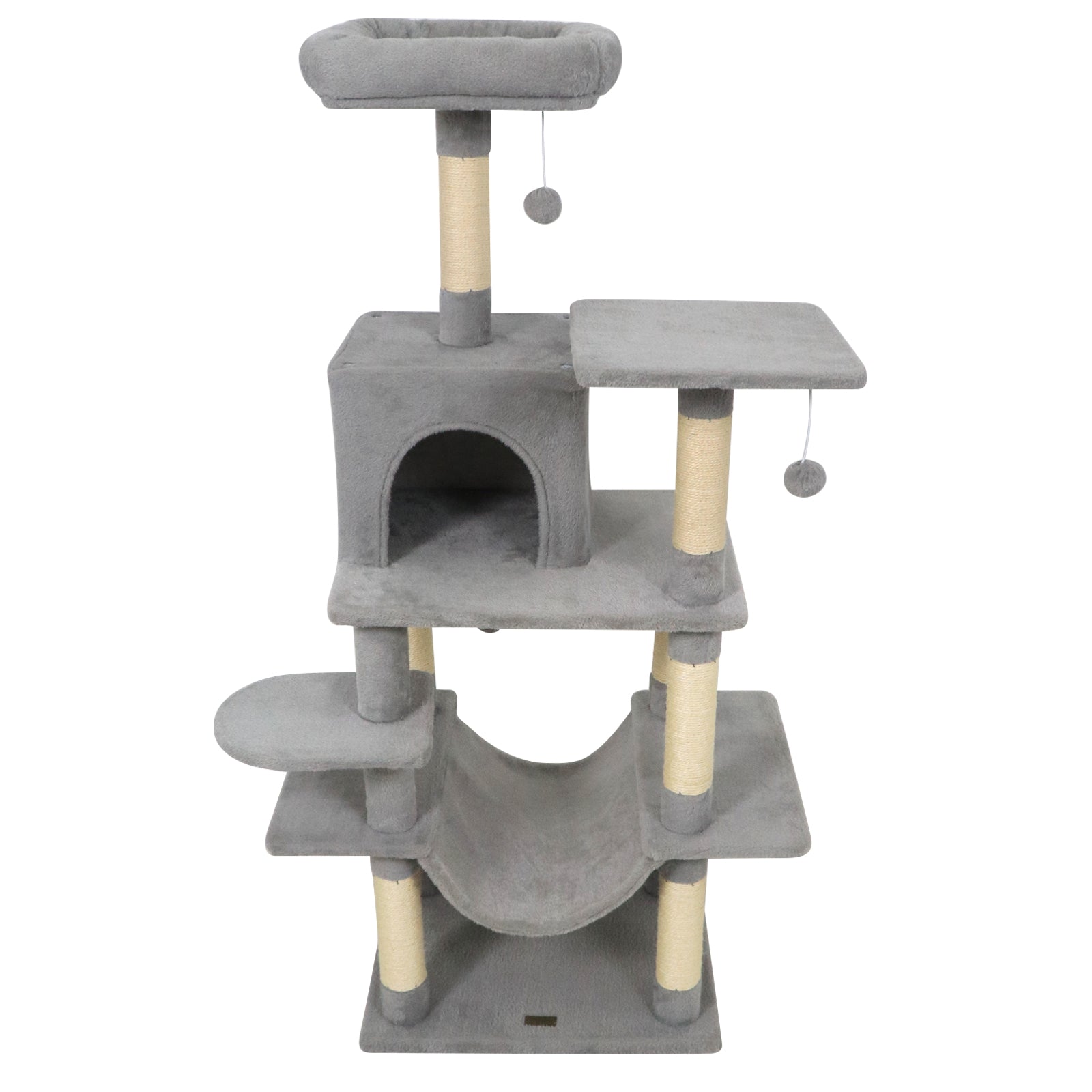 58" Multi-Level Cat Tree Soft Plush Cat Tower with Padded Top Perch