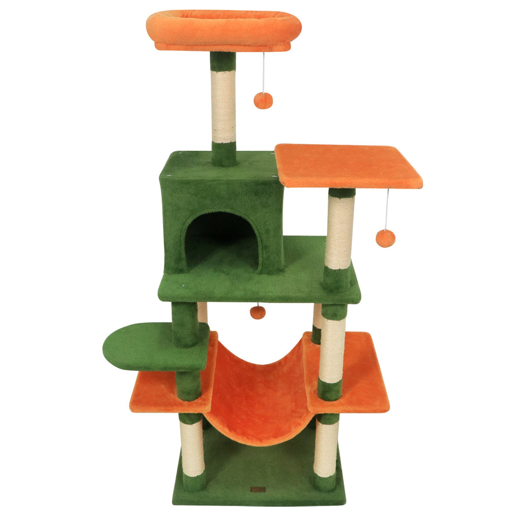 58" Multi-Level Cat Tree Soft Plush Cat Tower with Padded Top Perch