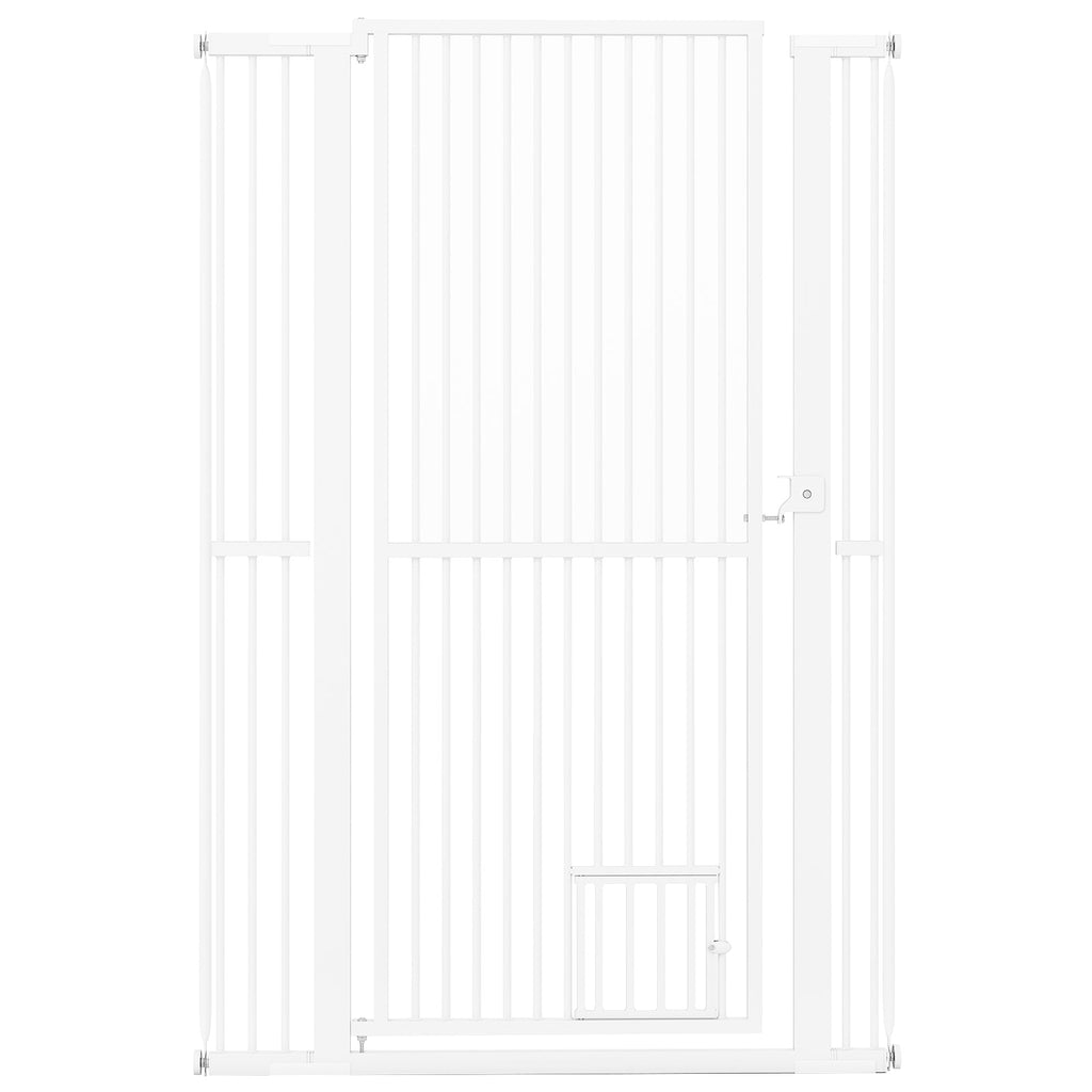 59‚Äù Extra Tall Pet Gate Heavy-Duty Metal Cat Gate with Wide Opening-White