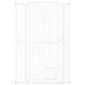 59‚Äù Extra Tall Pet Gate Heavy-Duty Metal Cat Gate with Wide Opening-White