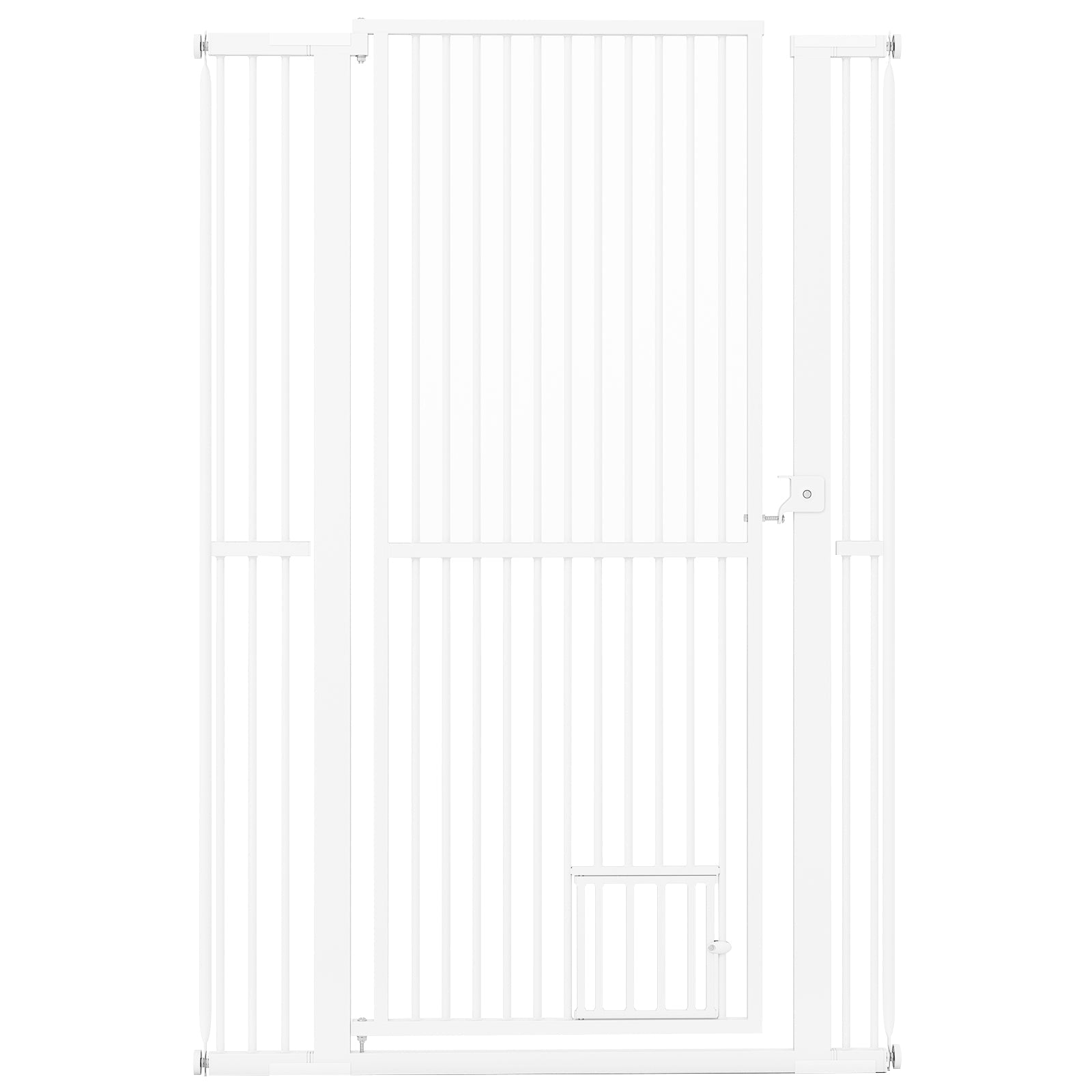 59‚Äù Extra Tall Pet Gate Heavy-Duty Metal Cat Gate with Wide Opening-White