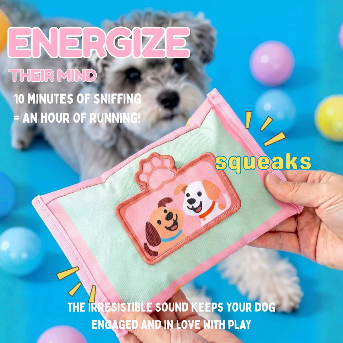 Interactive Dog Snuffle Wipe Puzzle Toy  Quality Tested, Reinforced Stitching  Anti-Boredom Mental Stimulation  Slow Feeding & Enrichment Game  Small Medium Dogs  Tissue