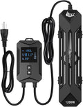 AQQA Aquarium Heater,64-95°F Fast Heating Double Quartz Glass Tube Fish Tank Heater,High-definition LCD Controller Displays Real-time Power,Anti-dry and Over-temperature Protection (1200W 210-330 Gal)