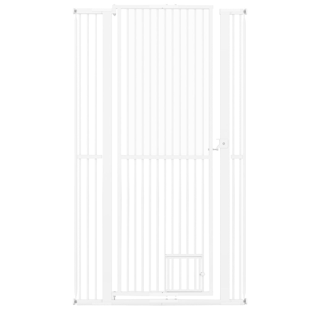 67.5" Extra Tall Pet Gate Heavy-Duty Metal Cat Gate with 30.5"-41" Wide Opening-White
