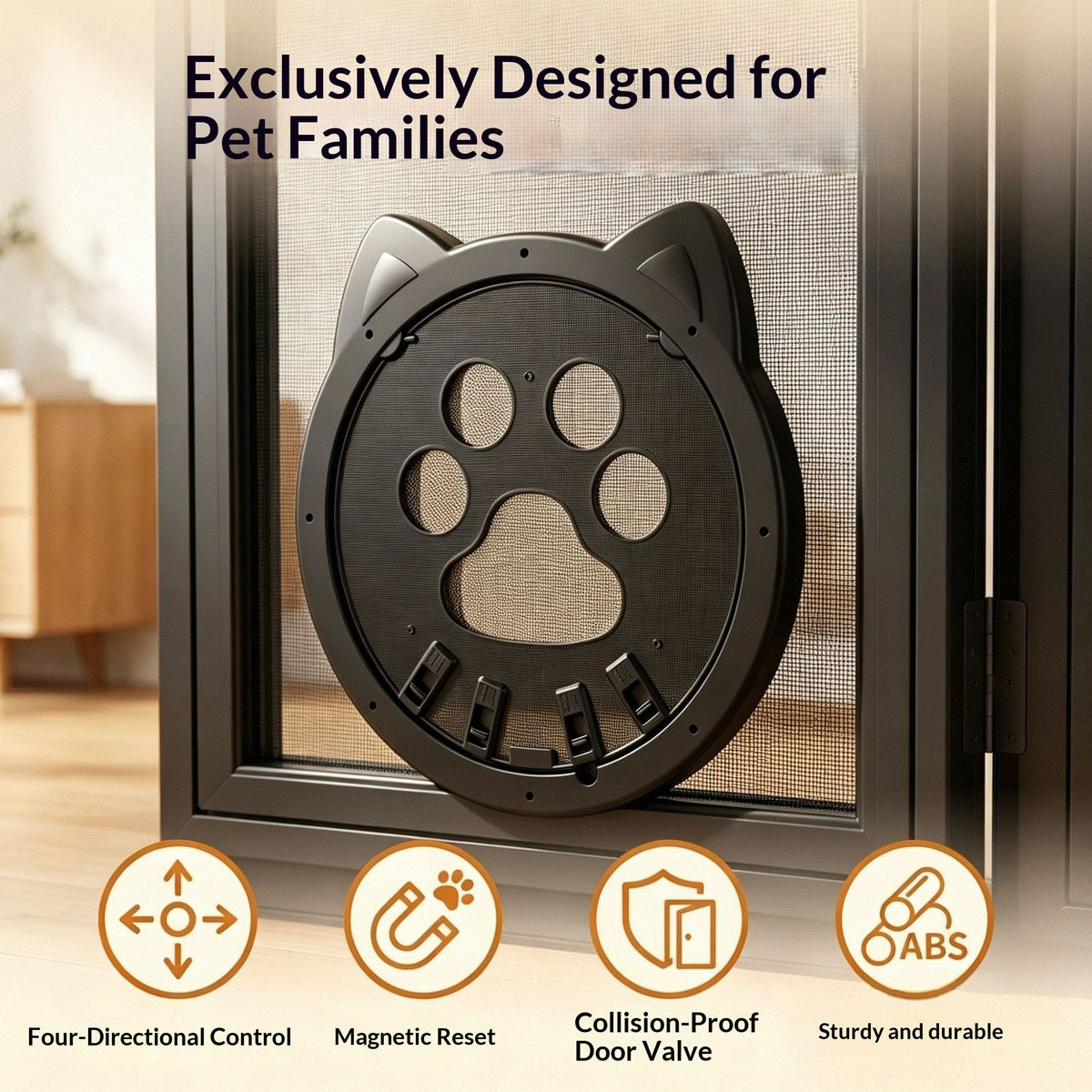 Directional Pet Door With 4-Way Lock