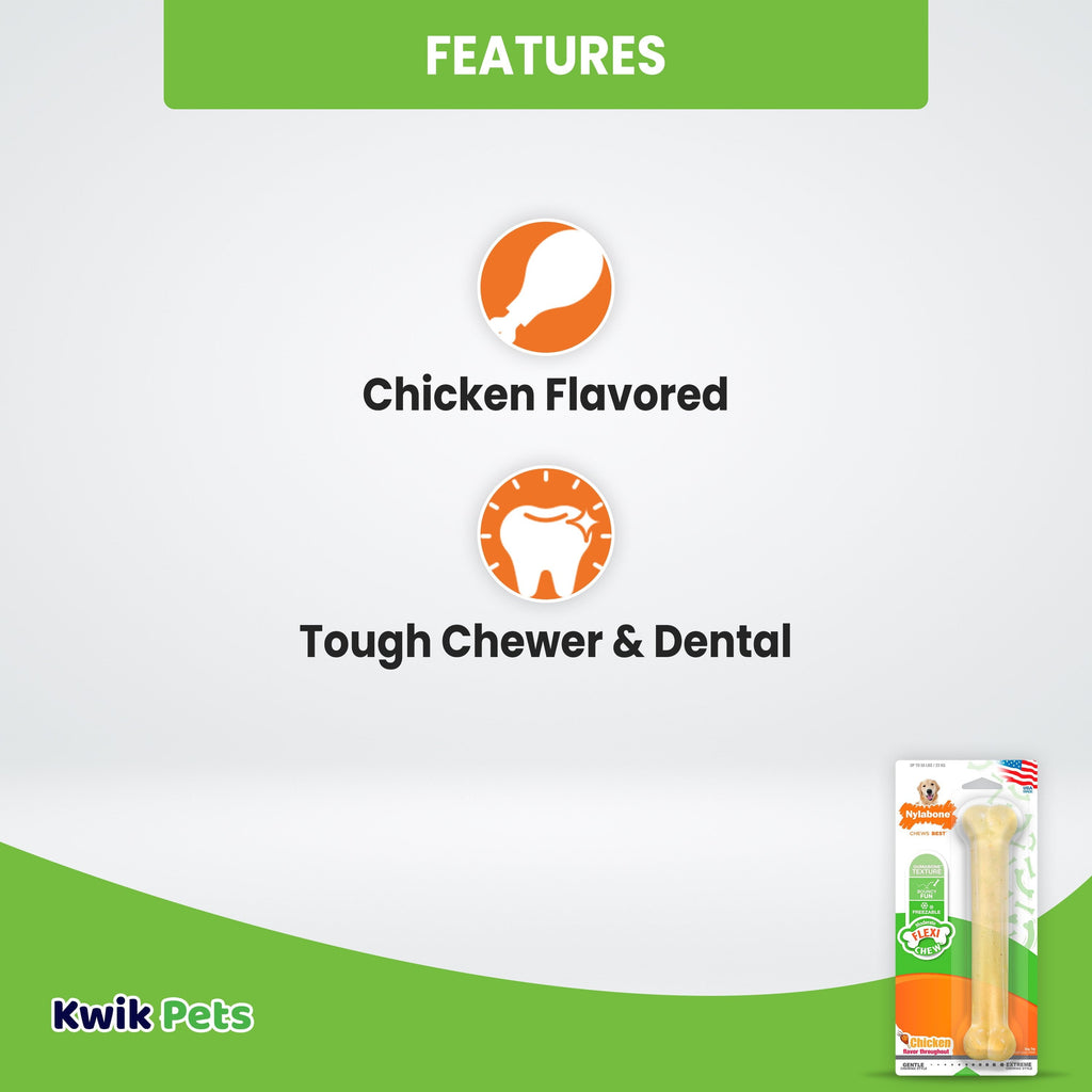 Flexichew Dental Bone Giant Size Chicken Flavored Toy for Large Dogs