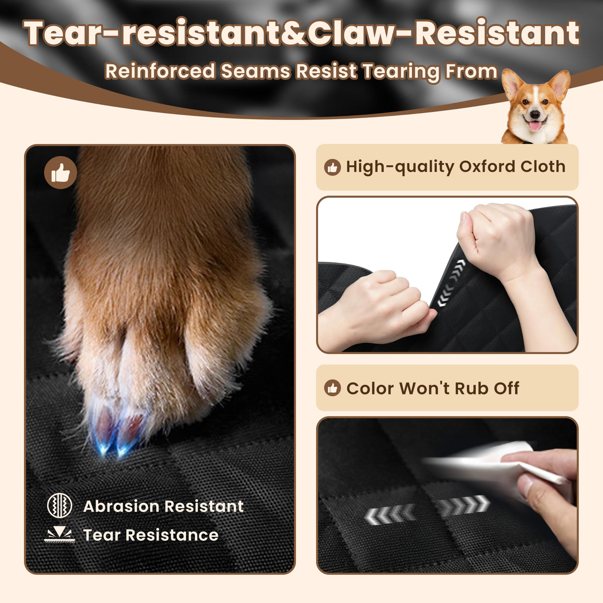 2 Pack Dog Car Seat Cover For Front Seat, Waterproof Car Seat Protector 900D Tear-resistant Front Seat Cover For Dogs, Full Side Flaps, Non-slip, Universal Fit For Cars Trucks SUVs, Easy To Clean