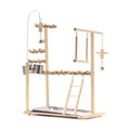 Bird Playground Interactive Platform Stand Pole Solid Wood Frame