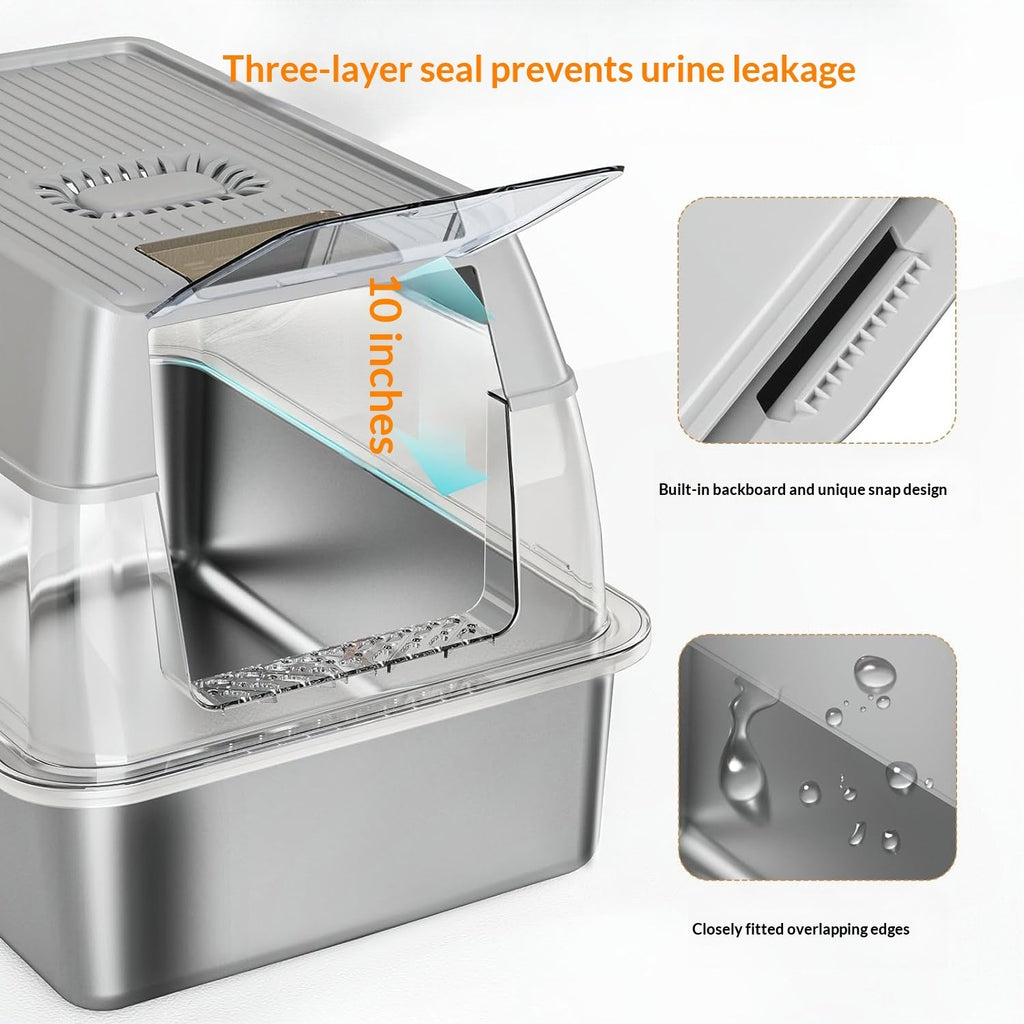 Removable-smell Stainless Steel Cat Litter Box