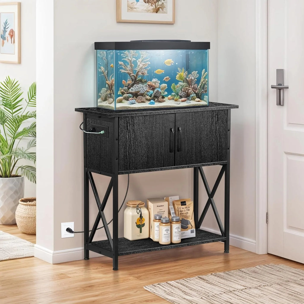 20-29 Gallon Metal Double Aquarium Stand for Fish Tank Accessories, Storage  30.71''L x 12.6''