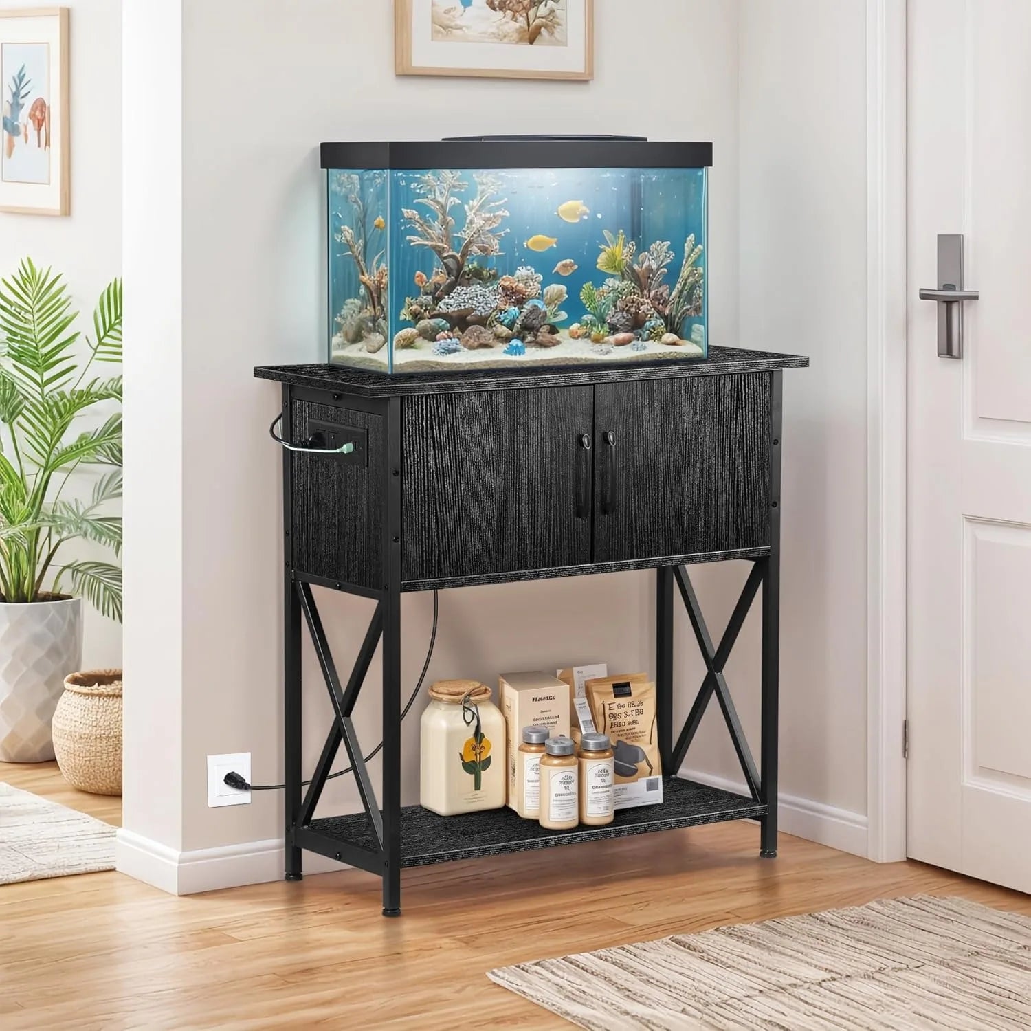 20-29 Gallon Metal Double Aquarium Stand for Fish Tank Accessories, Storage  30.71''L x 12.6''