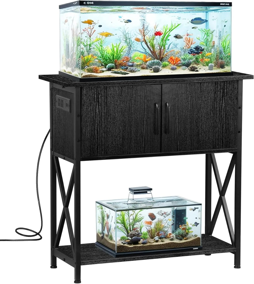 20-29 Gallon Metal Double Aquarium Stand for Fish Tank Accessories, Storage  30.71''L x 12.6''