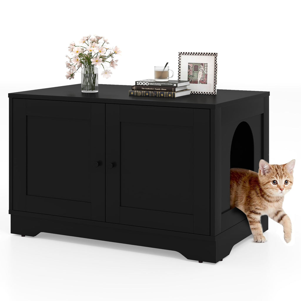 Cat Litter Box Enclosure Furniture Indoor Wooden Cat House End Side Table Nightstand