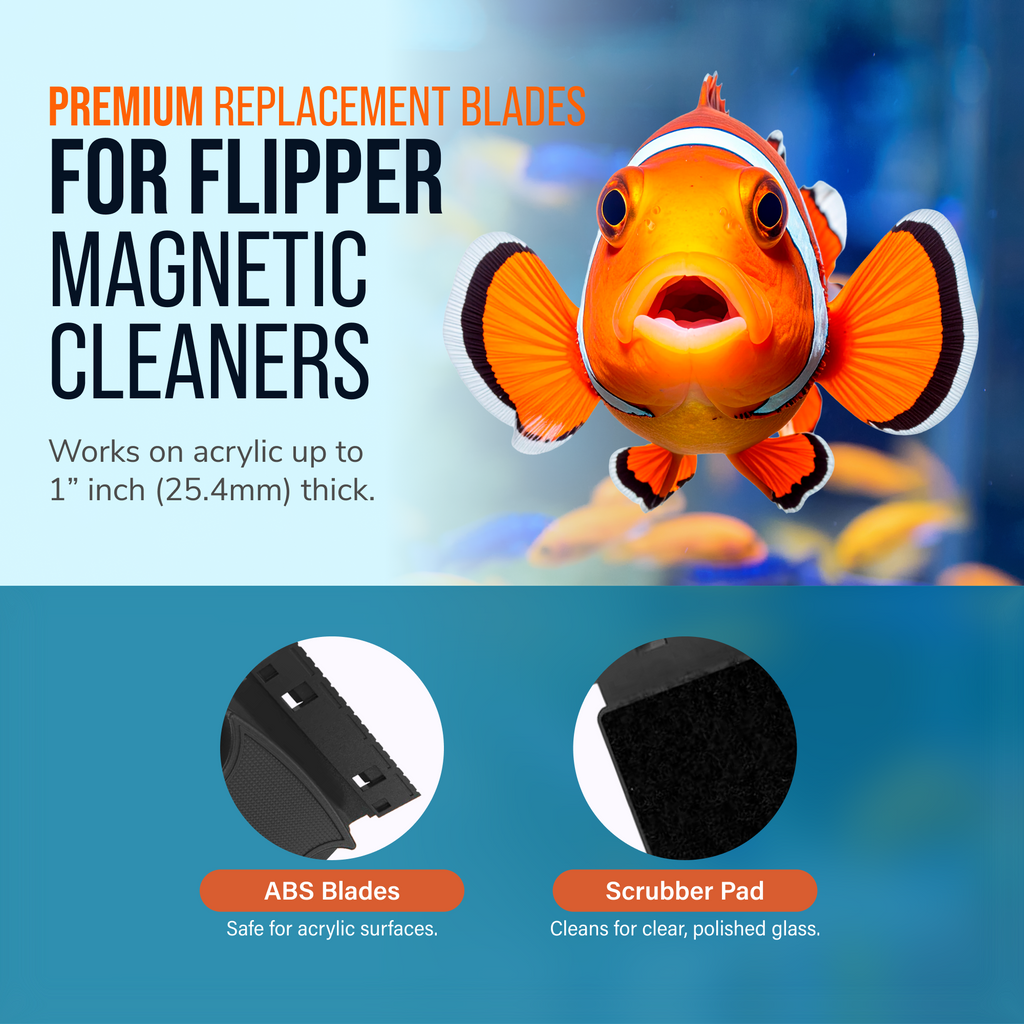 Flipper MAX ABS Replacement Blades Straight Edge 5 Pack - Acrylic Tanks