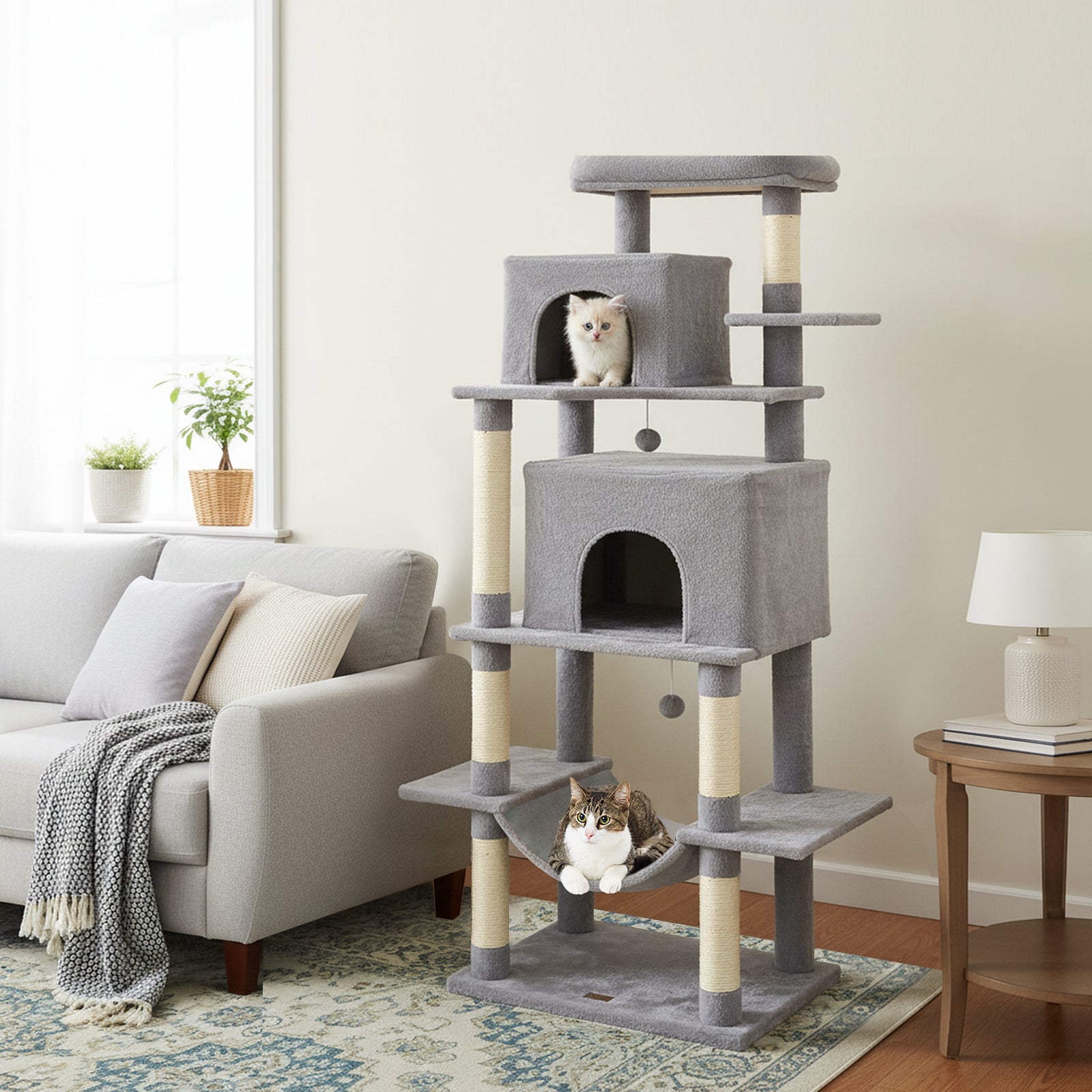 Large Cat Tree for Indoor Cats 70" Tall Cat Tower