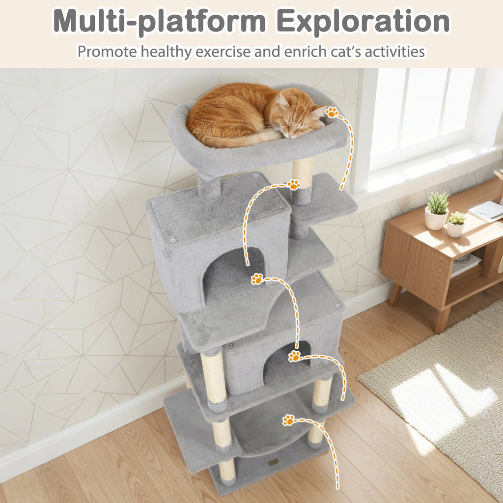 Large Cat Tree for Indoor Cats 70" Tall Cat Tower