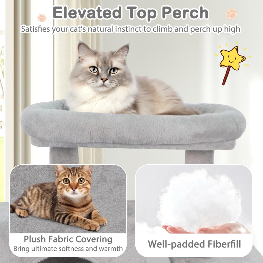 Large Cat Tree for Indoor Cats 70" Tall Cat Tower