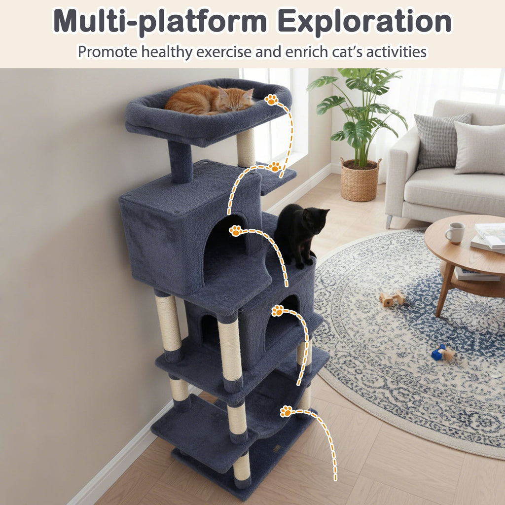 Large Cat Tree for Indoor Cats 70" Tall Cat Tower