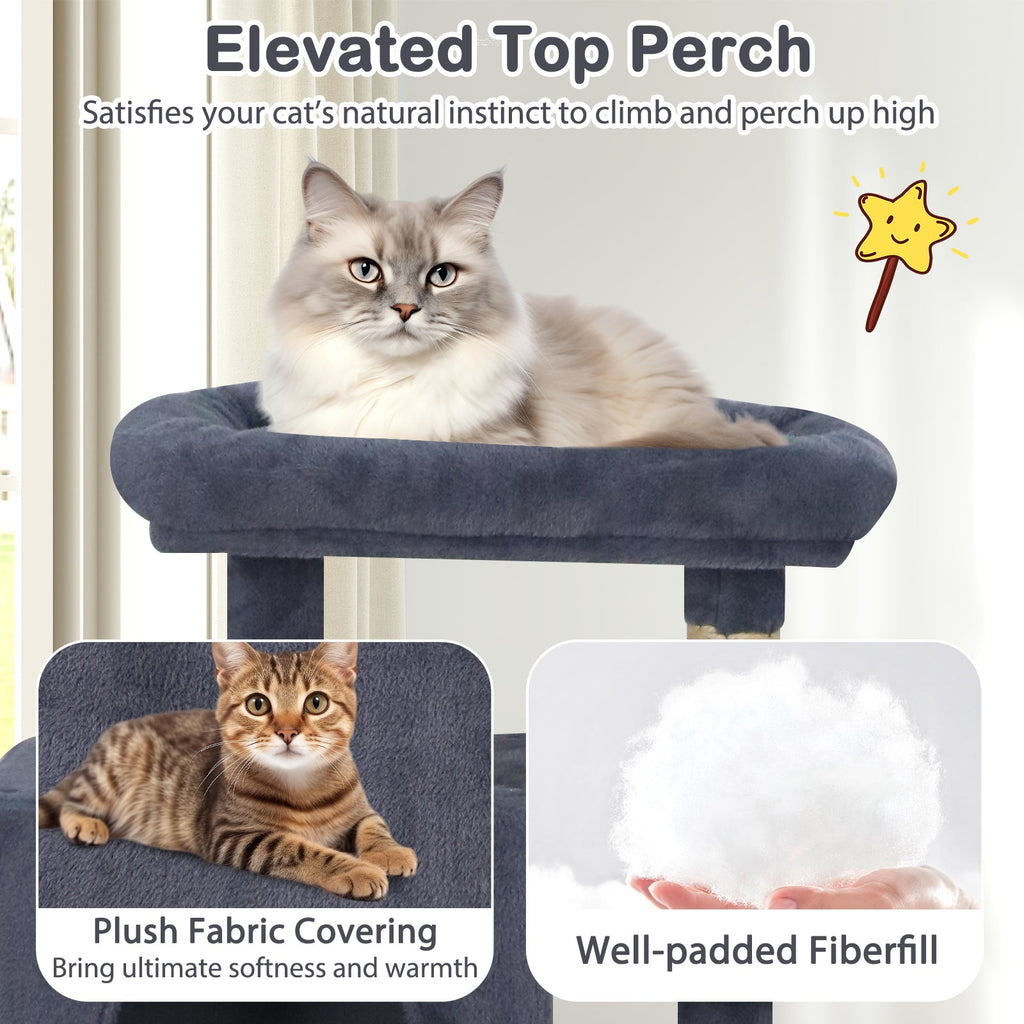 Large Cat Tree for Indoor Cats 70" Tall Cat Tower