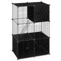 Multi-Level Cat Tower with 2-Door Condo and Hammock-Black