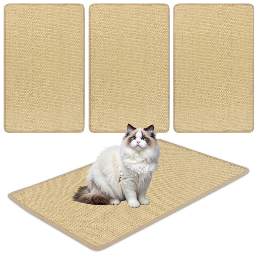 2 Piece Cat Scratcher Mat Set 32 x 20 Inch Natural Sisal Pads