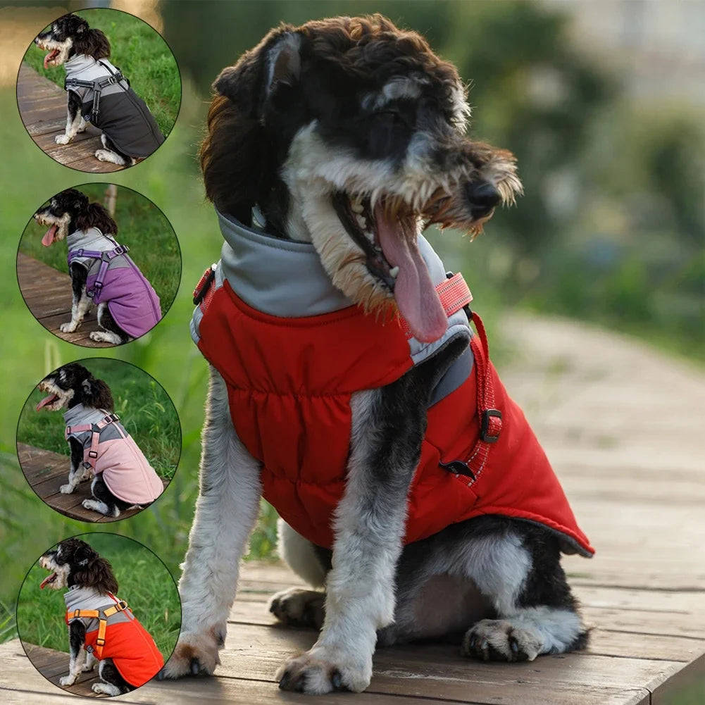 Winter Dog Harness Vest Clothes, Waterproof Warm Pet Jacket For Small Dogs