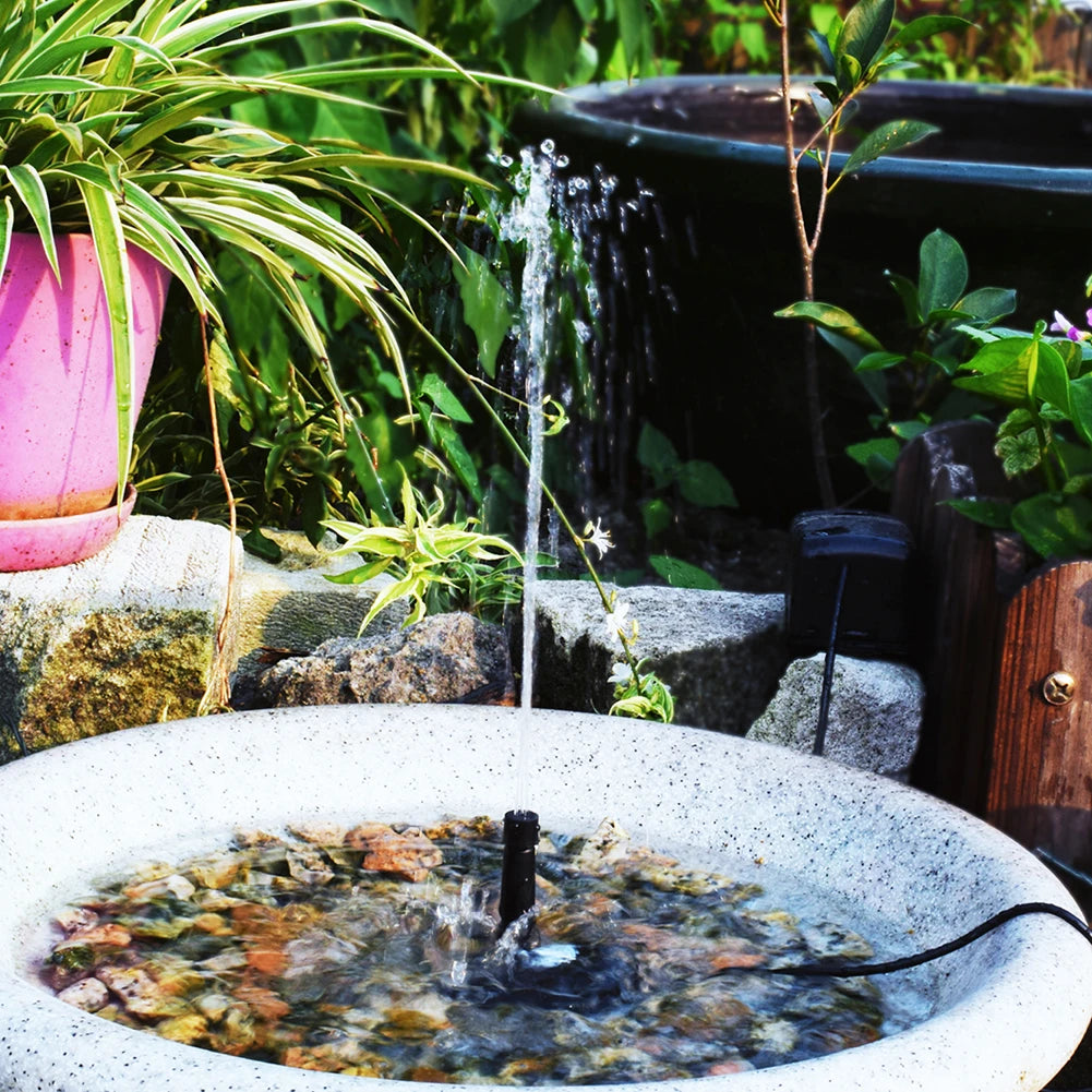 Solar Fountain Energy Saving 180L/h Panel Pump Kit and Garden Decoration Tank for Fish