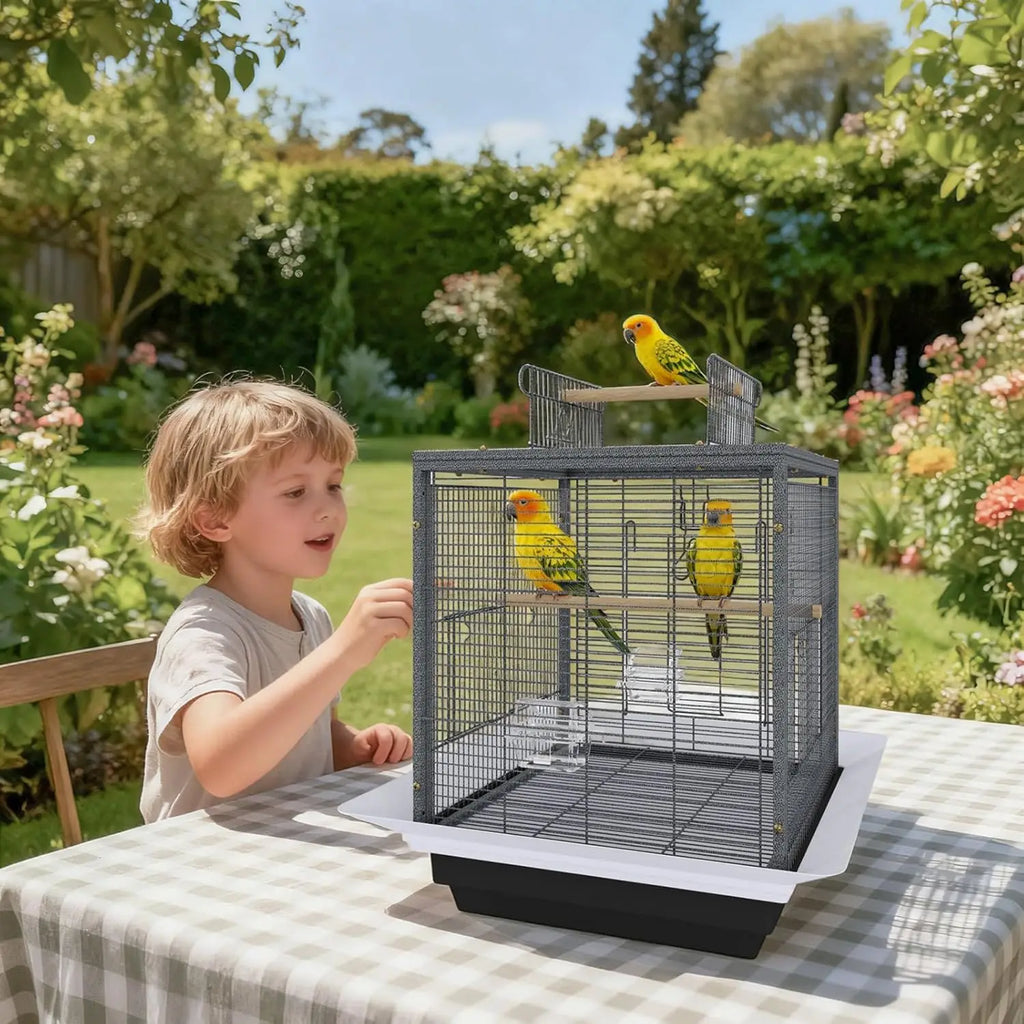 Small Portable Bird Cage Carrier with Removable Tray
